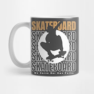 SkateBoard We Carve Our Own Path (Tan) Graphic Design Mug